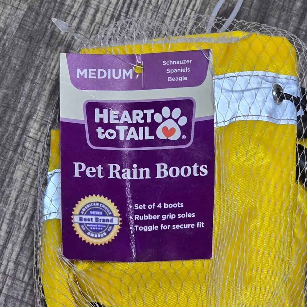 Heart To Tail Medium Dog Rain Boots Brand New - Picture 4 of 6